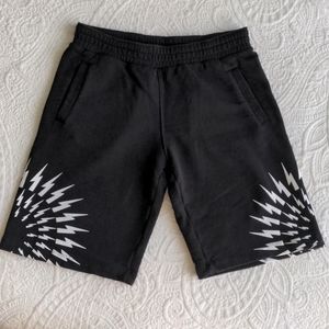 Neil Barrett Kids Thunderbolt Print Cotton Shorts